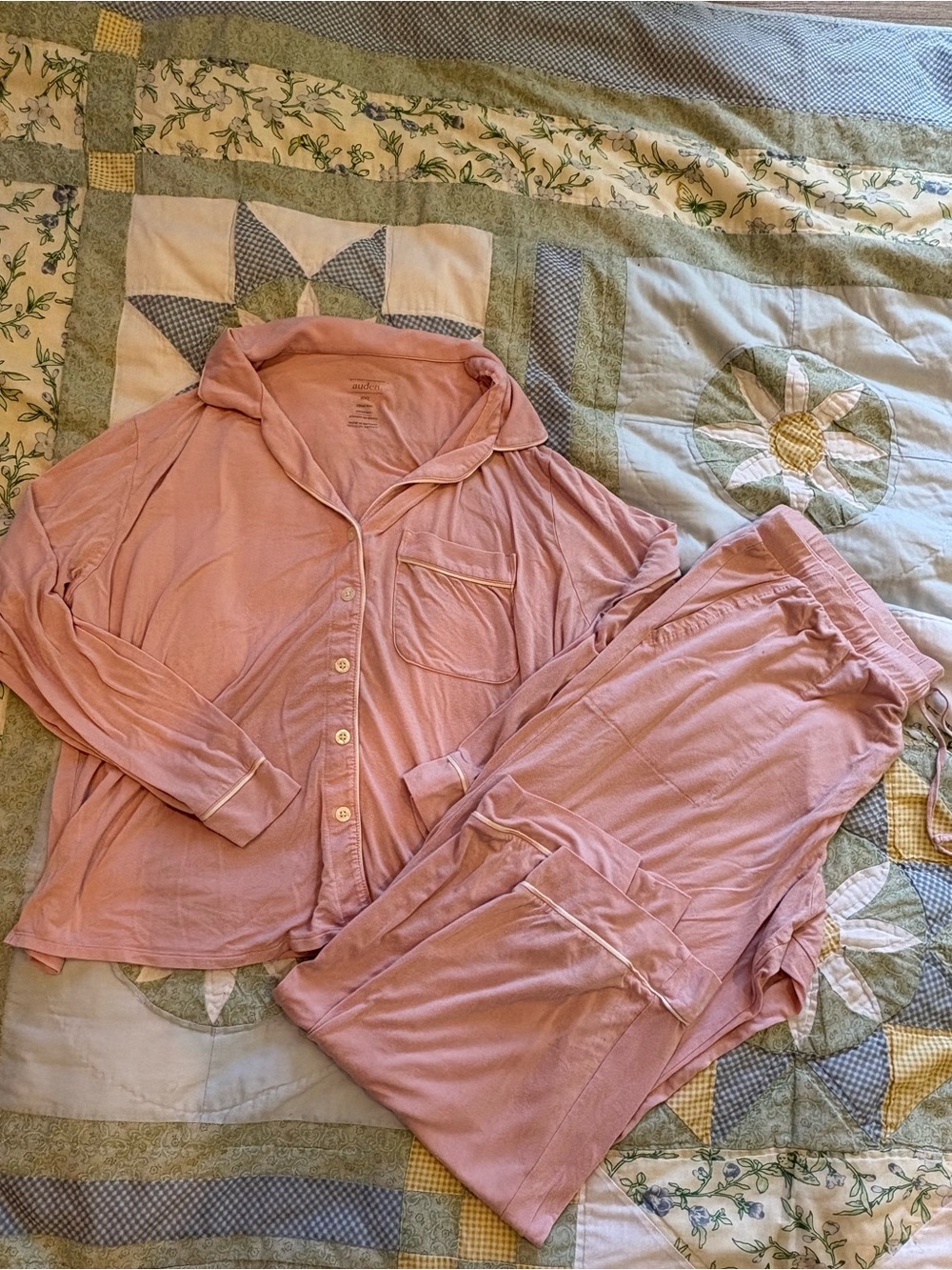 Auden Dusty Pink Button-Front Pajama Set